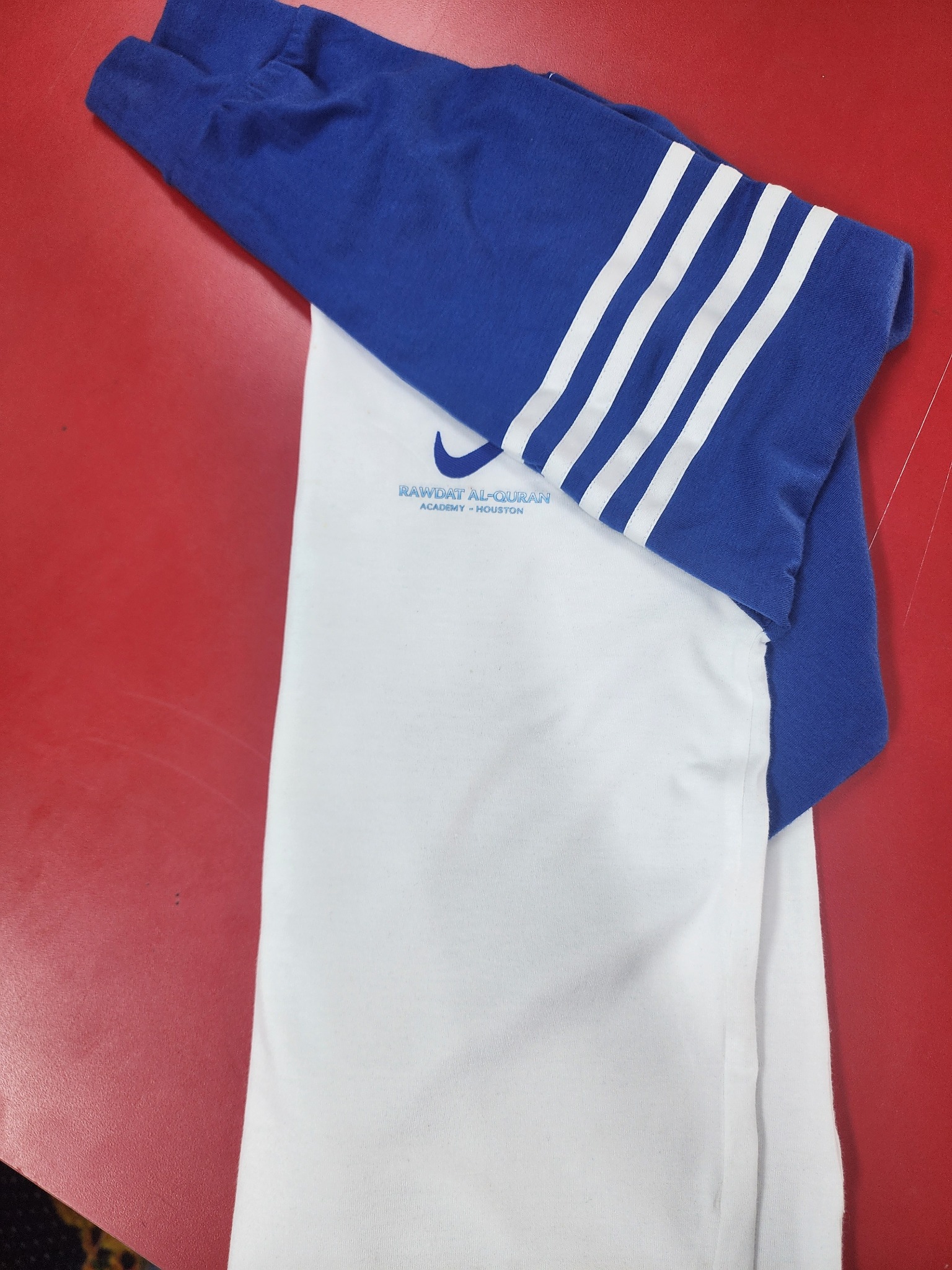 Blue and white custom shirt
