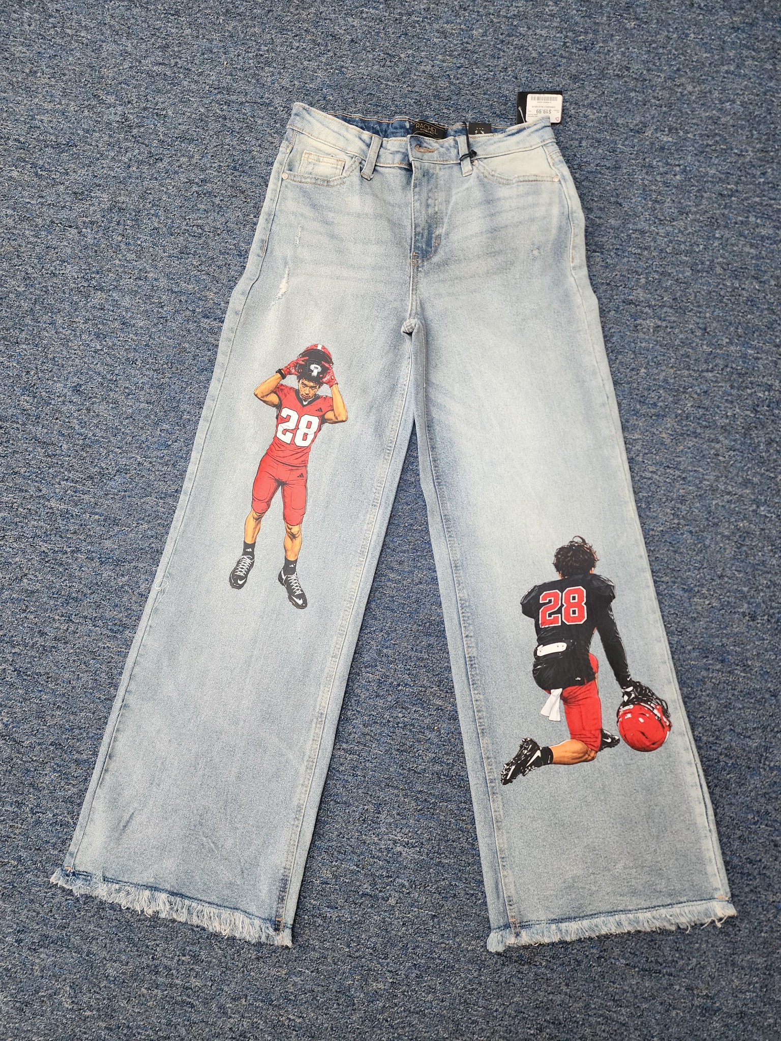Custom printed jeans