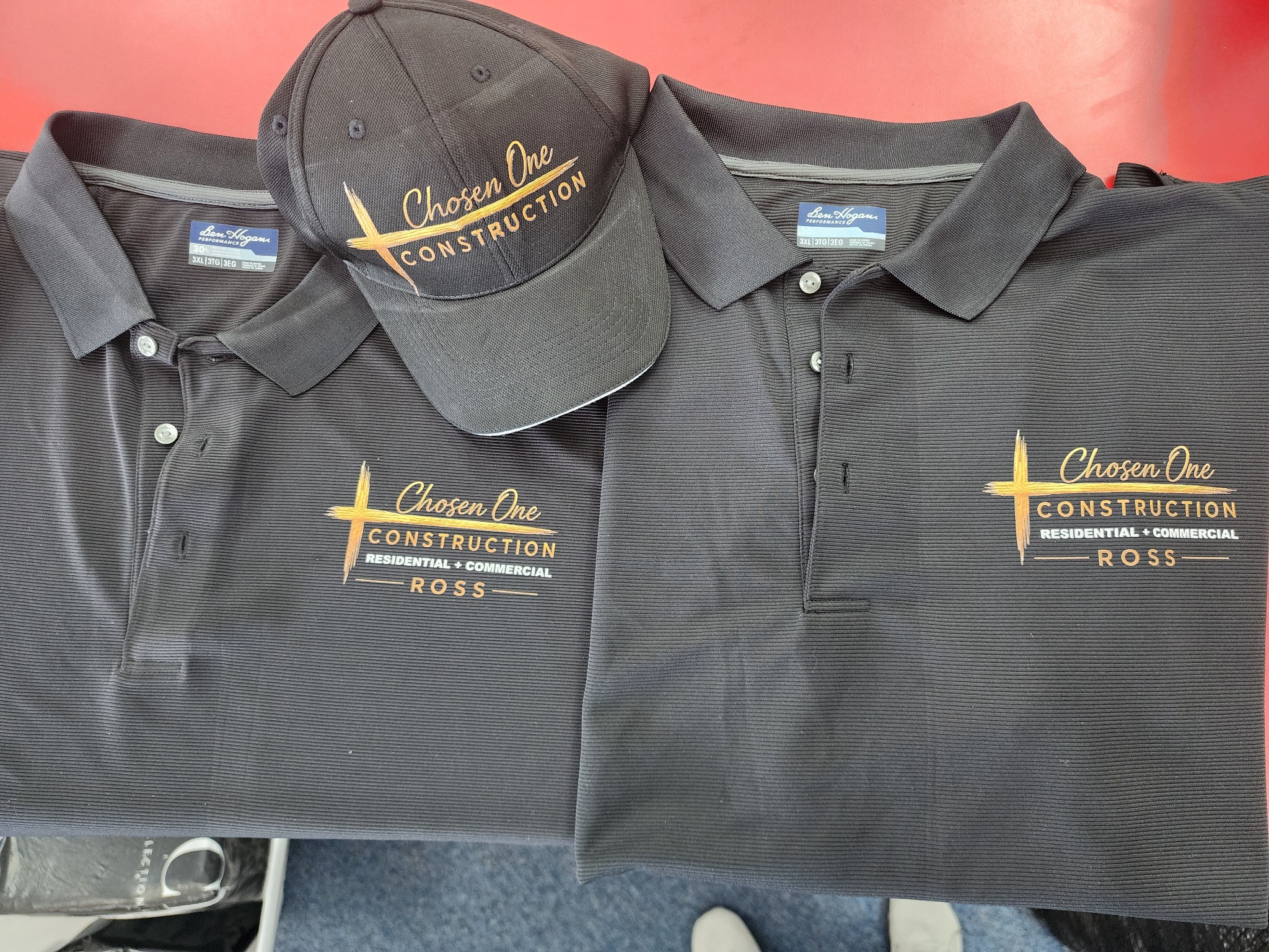 Custom branded polos and hats