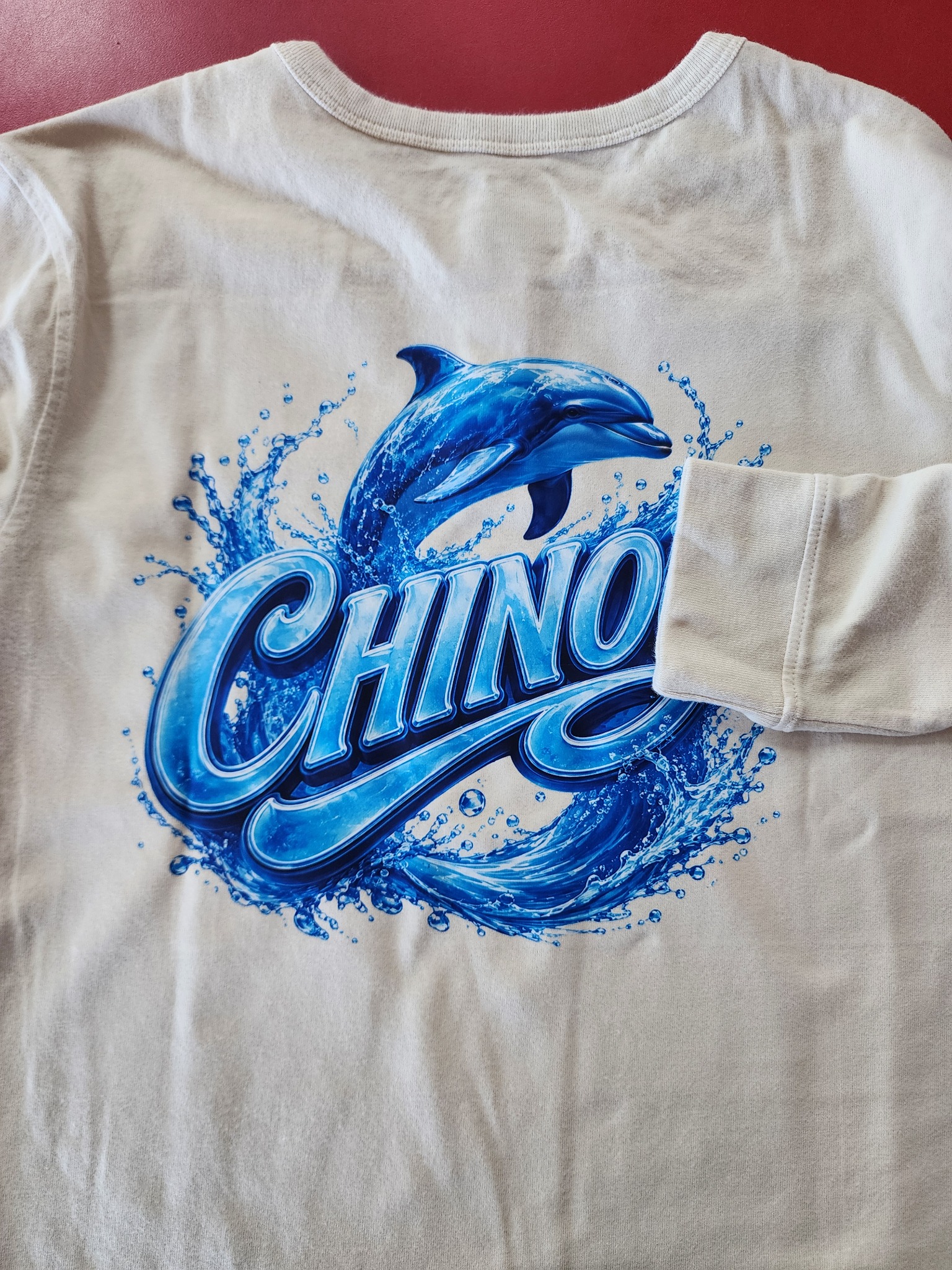 Custom blue and white Chino t-shirt