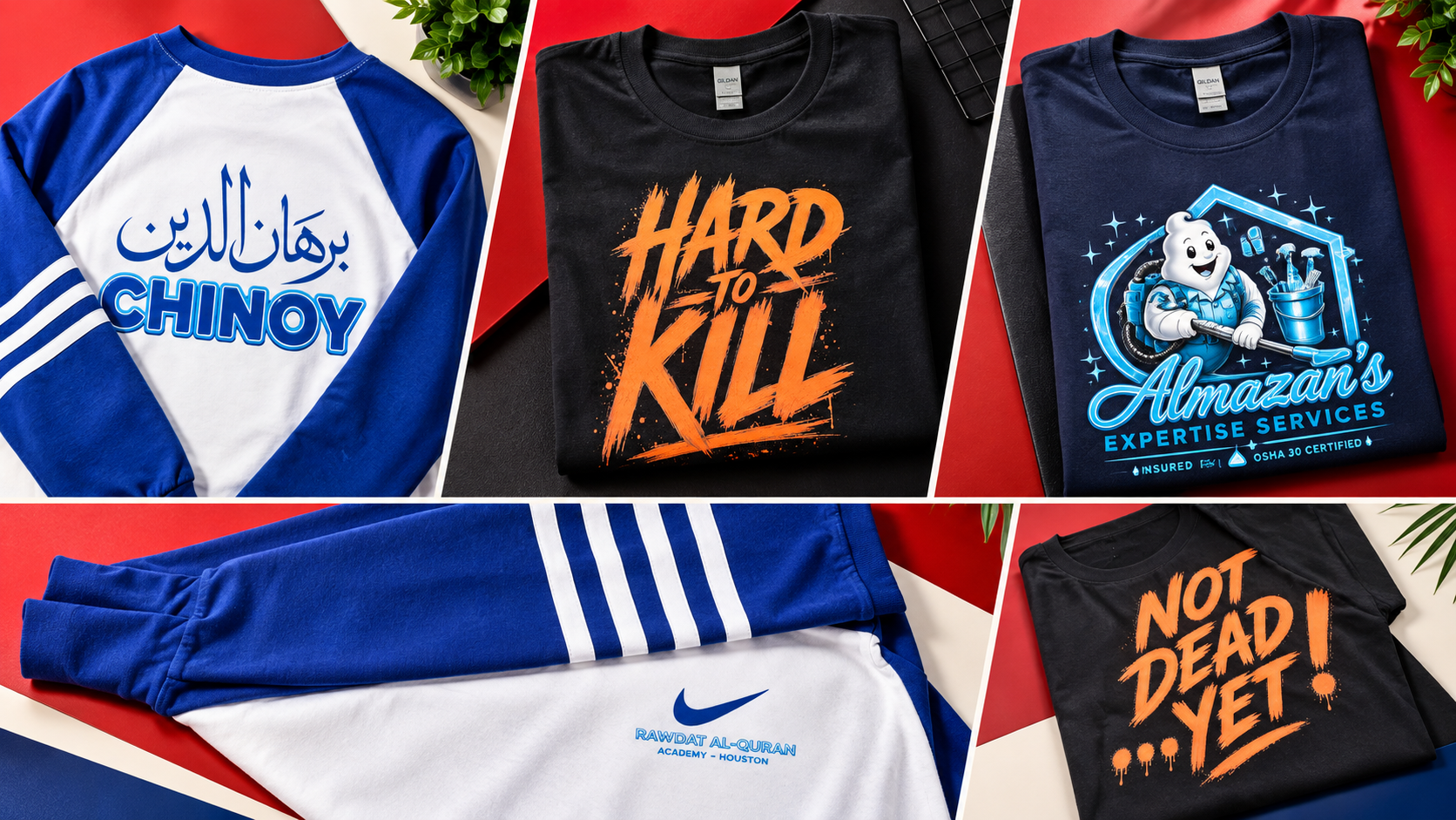 Enhanced custom apparel collage one
