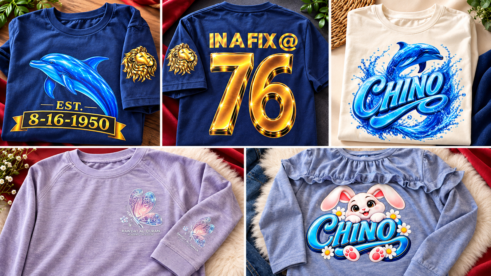 Enhanced custom apparel collage two