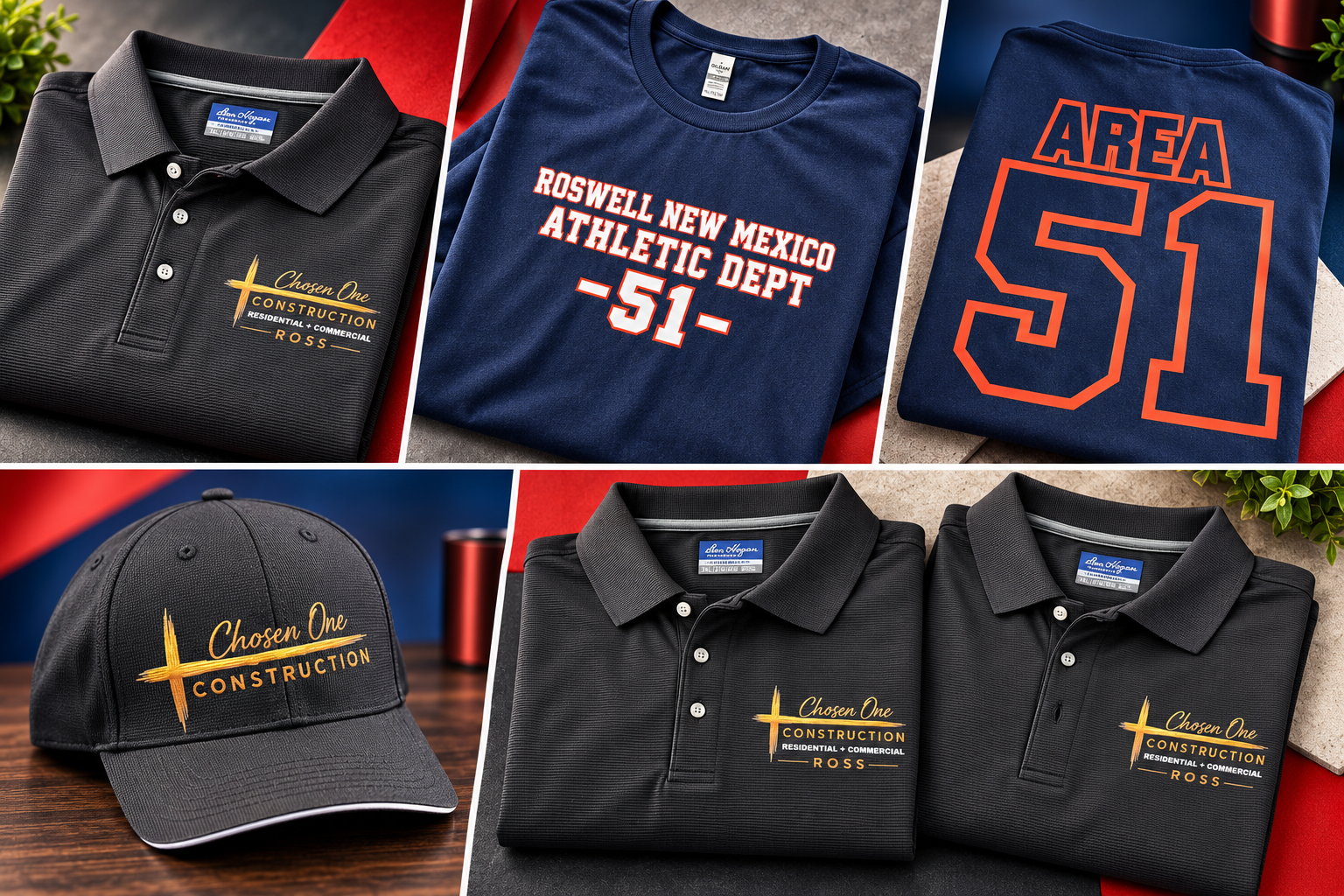 Enhanced custom apparel collage four